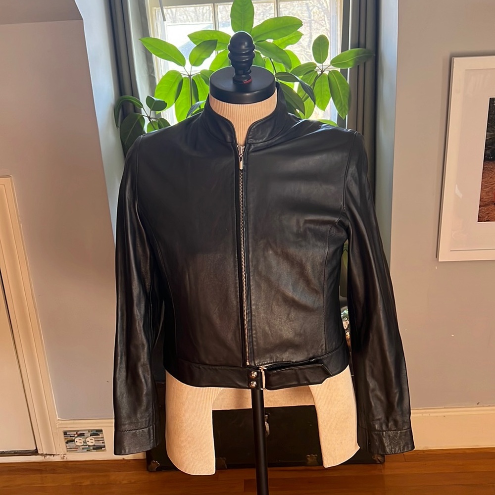 Black leather jacket by Be Size Medium